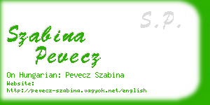 szabina pevecz business card